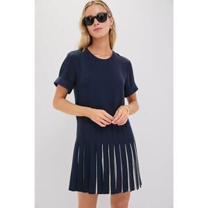 TUCKERNUCK Navy Pleated Liza Dress Size XL NWT Retail $248 Tuckernuck